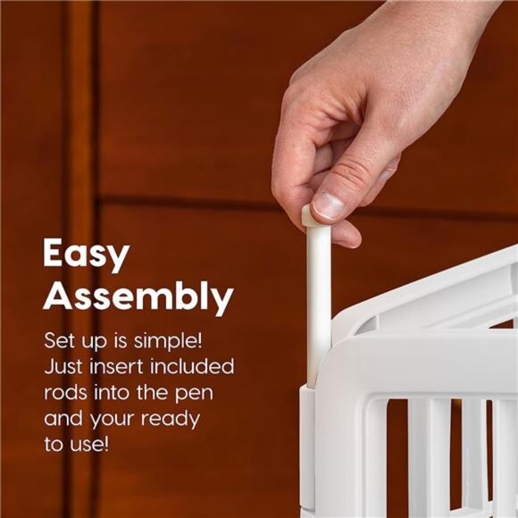 24" Exercise 4-Panel Pet Playpen with Door for Small and Medium Dog, White - Picture 2 of 6